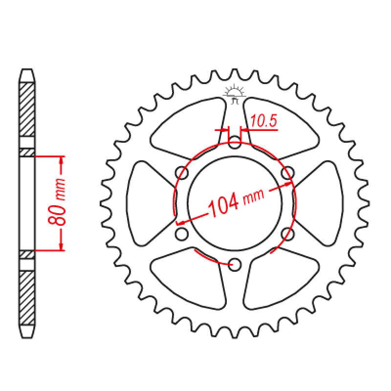 REAR SPROCKET 520P 46T