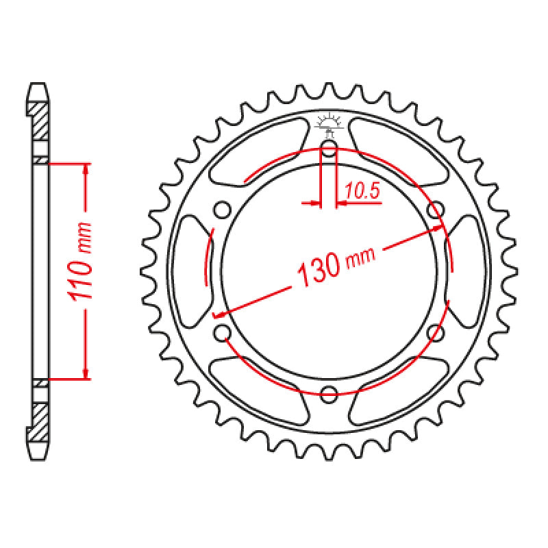 REAR SPROCKET 520P 47T