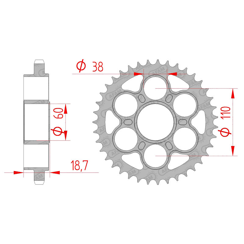 REAR SPROCKET 525P 41T