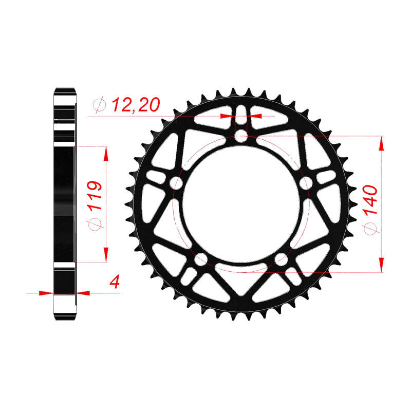 REAR SPROCKET 520P 45T