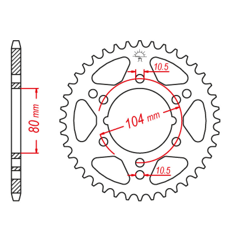 REAR SPROCKET 520P 38T