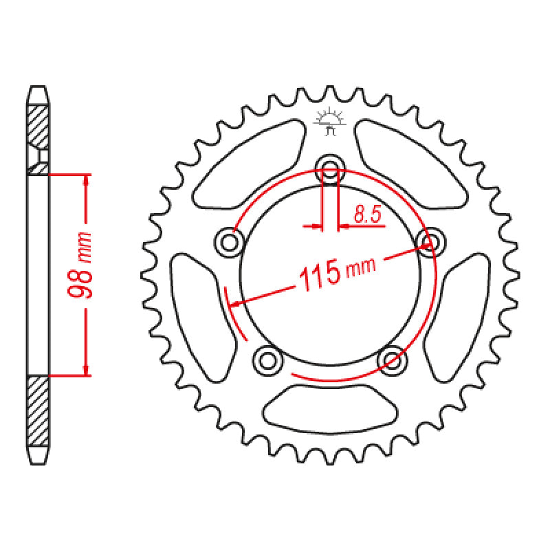 REAR SPROCKET 415P 50T