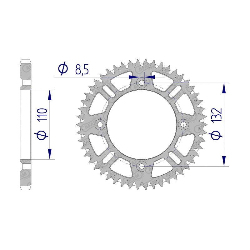 REAR SPROCKET 428P 46T