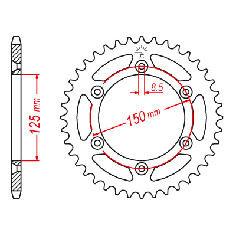 REAR SPROCKET 520P 48T