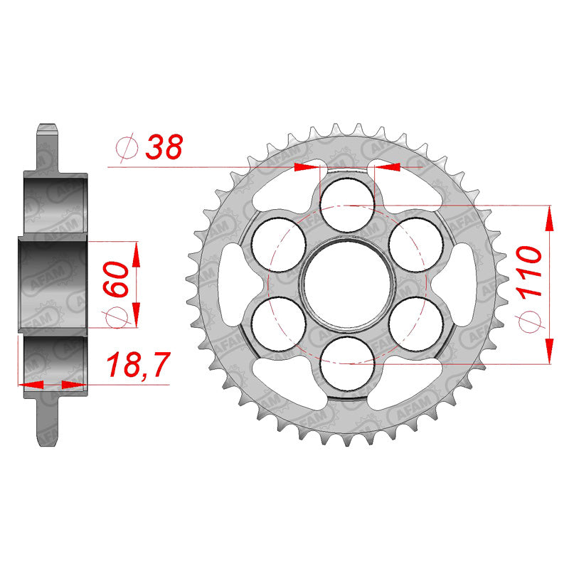 REAR SPROCKET 520P 43T