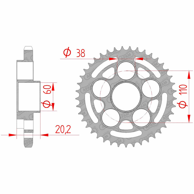 REAR SPROCKET 525P 42T