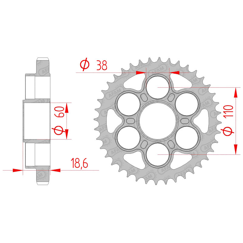 REAR SPROCKET 530P 40T