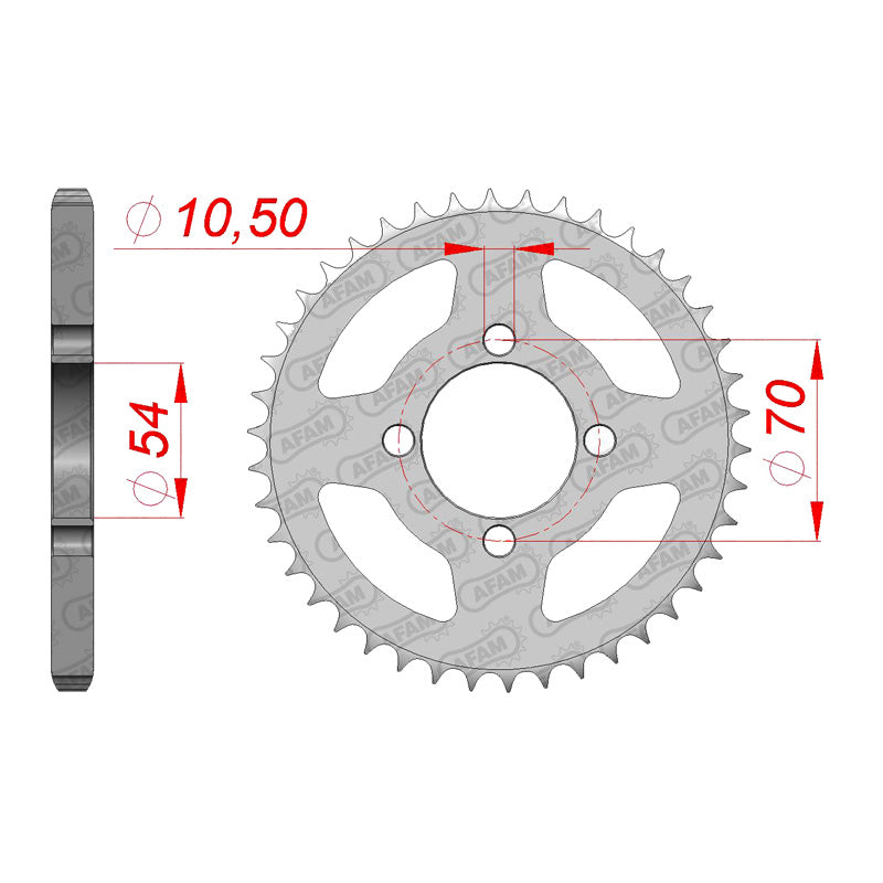 REAR SPROCKET 428P 42T