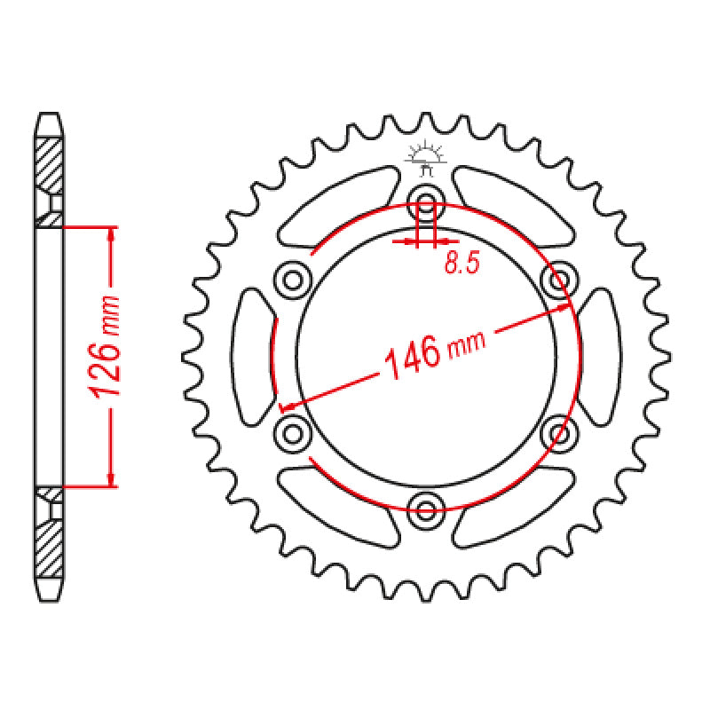 REAR SPROCKET 520P 50T