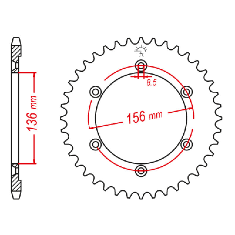 REAR SPROCKET 520P 42T