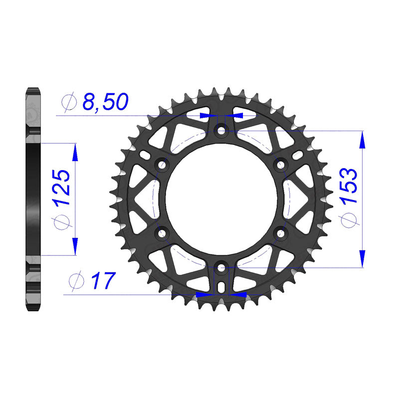 REAR SPROCKET 520P 53T