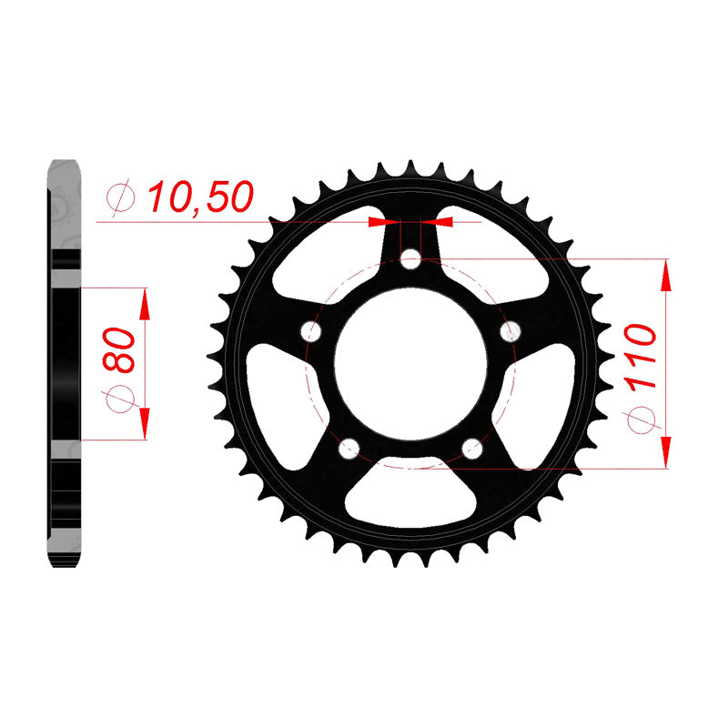 REAR SPROCKET 525P 44T