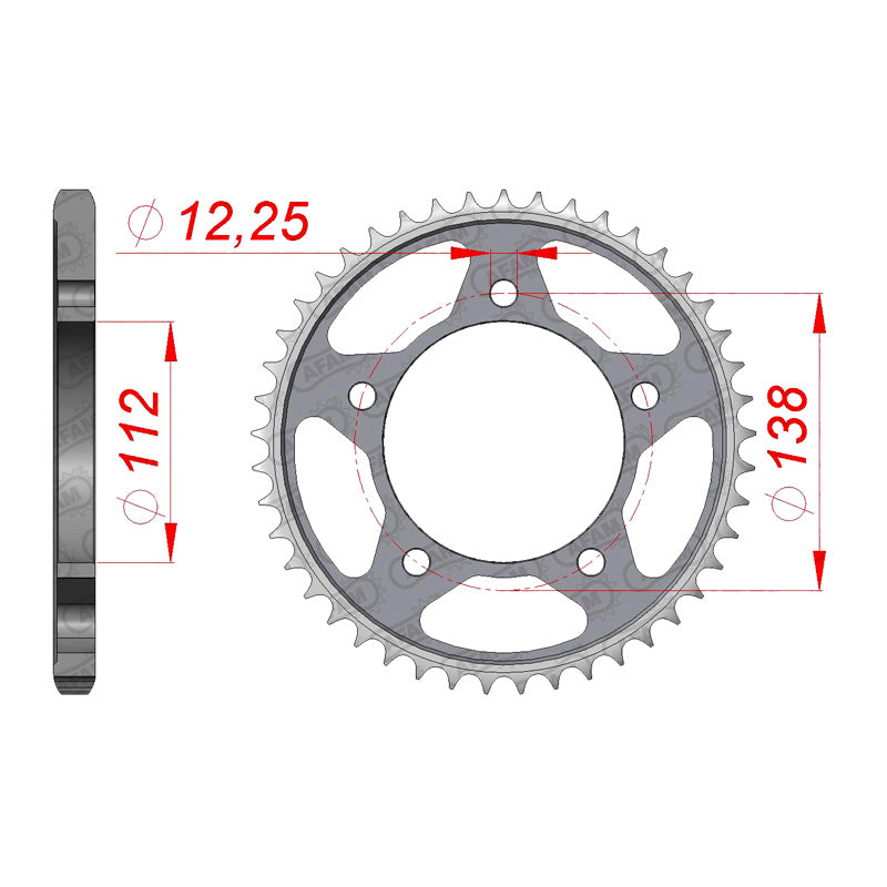 REAR SPROCKET 525P 43T