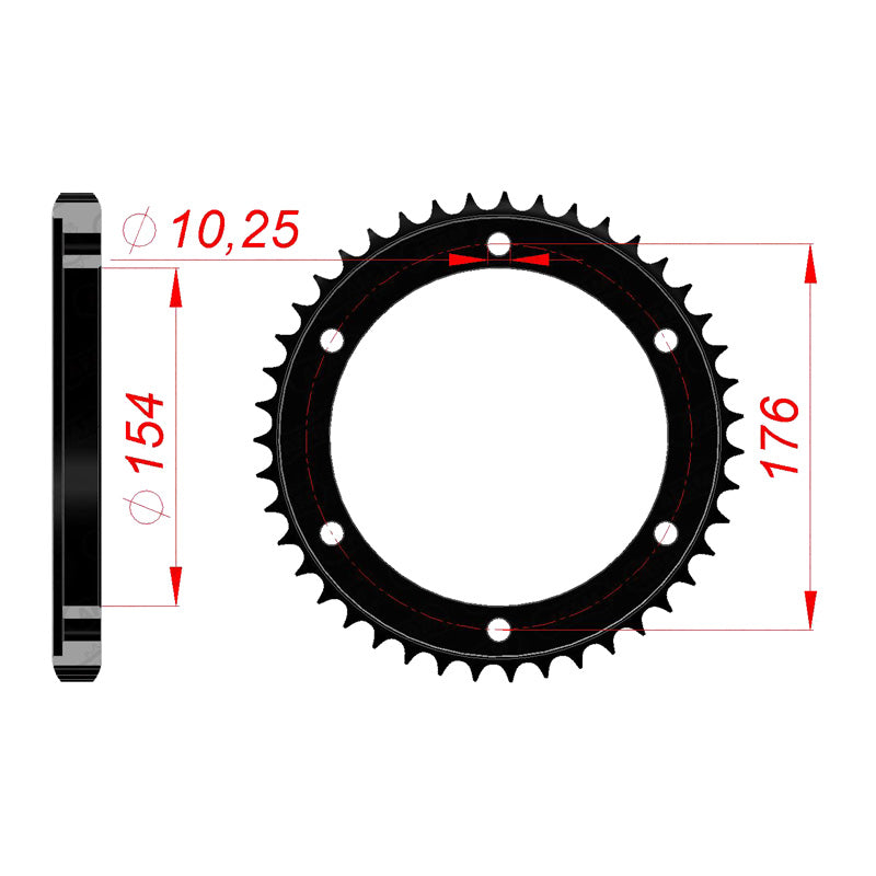 REAR SPROCKET 530P 43T