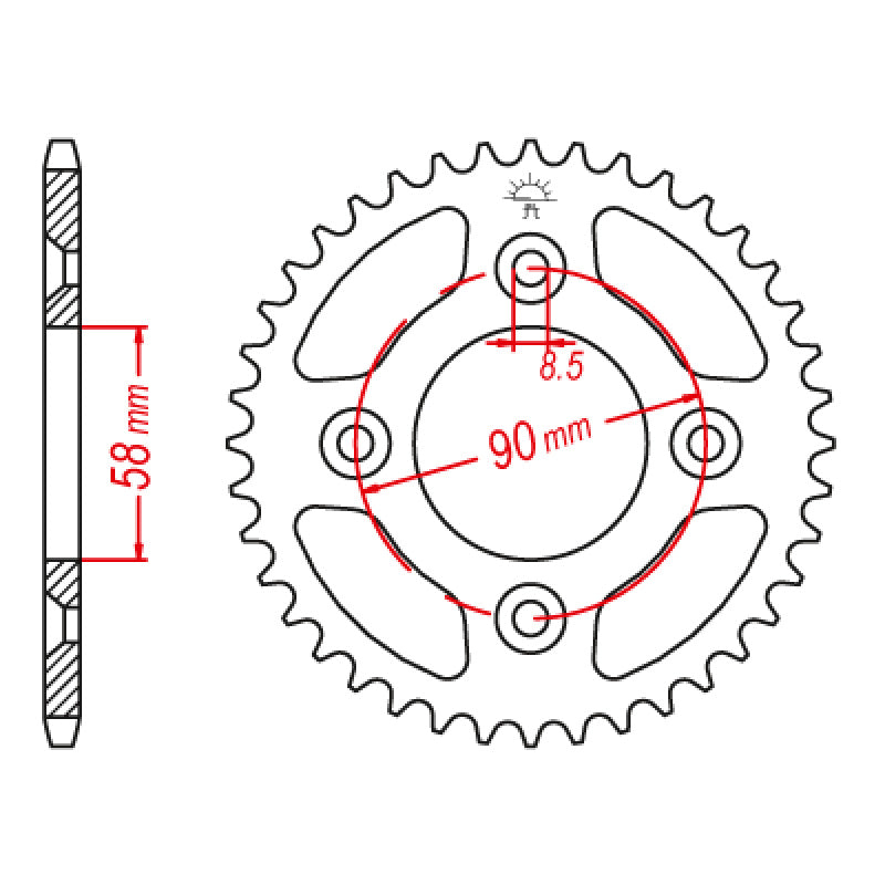 REAR SPROCKET 520P 37T