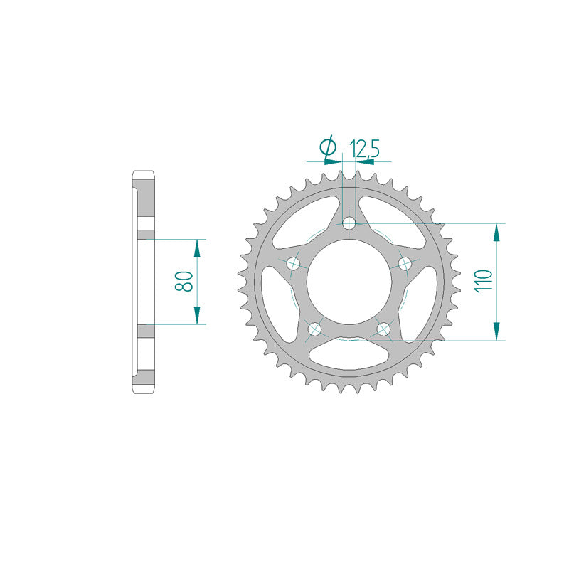 REAR SPROCKET 525P 40T