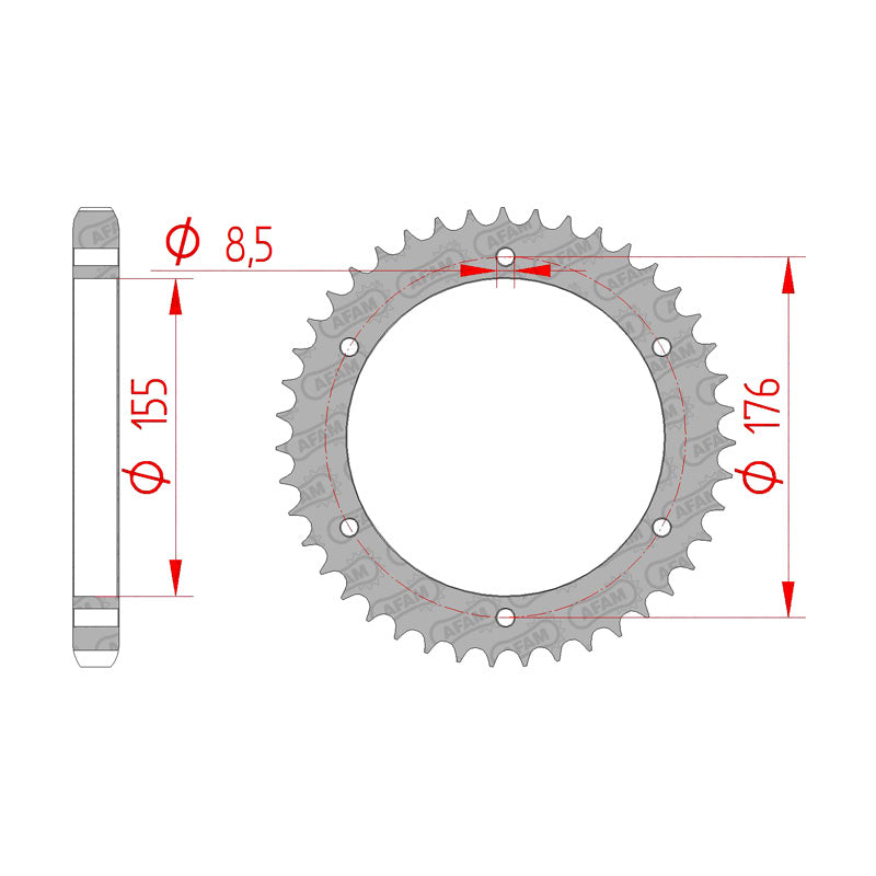 REAR SPROCKET 530P 43T