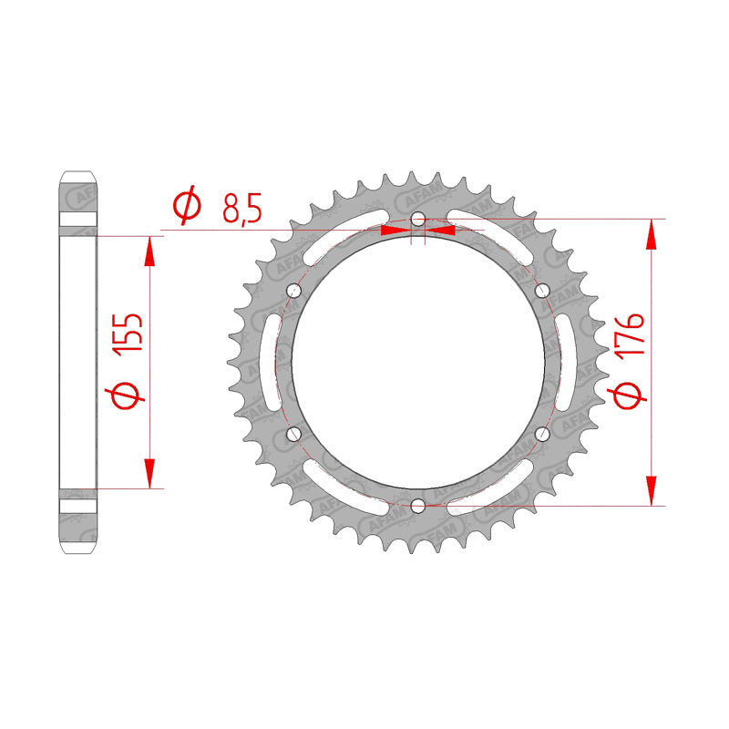 REAR SPROCKET 530P 45T
