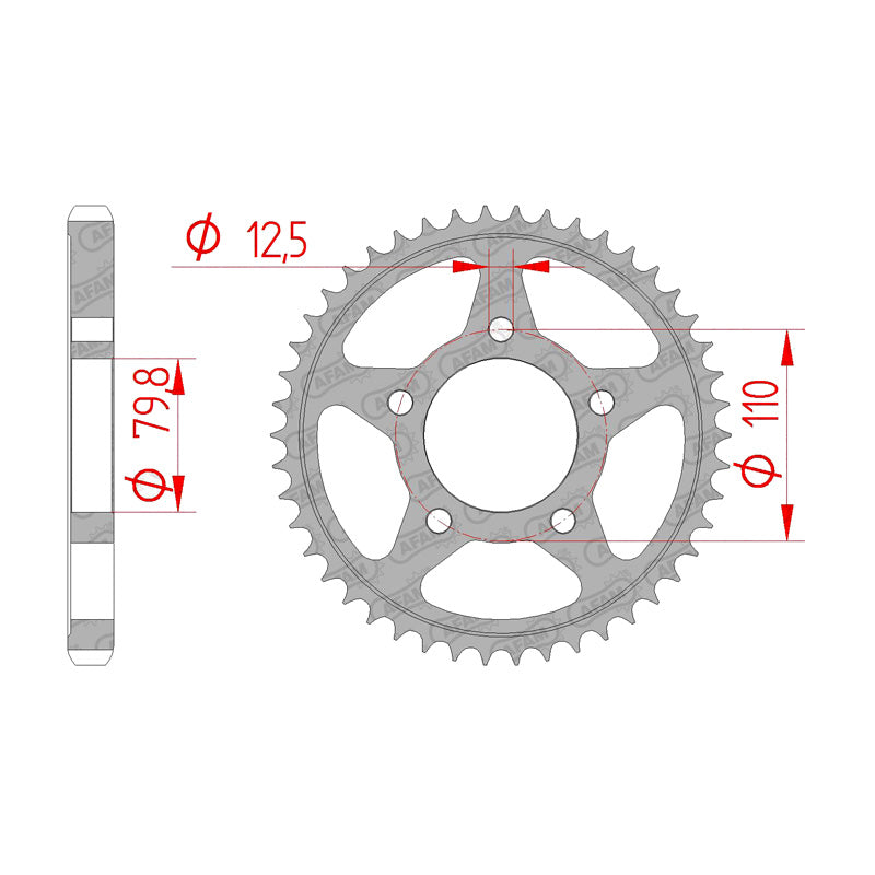 REAR SPROCKET 520P 43T