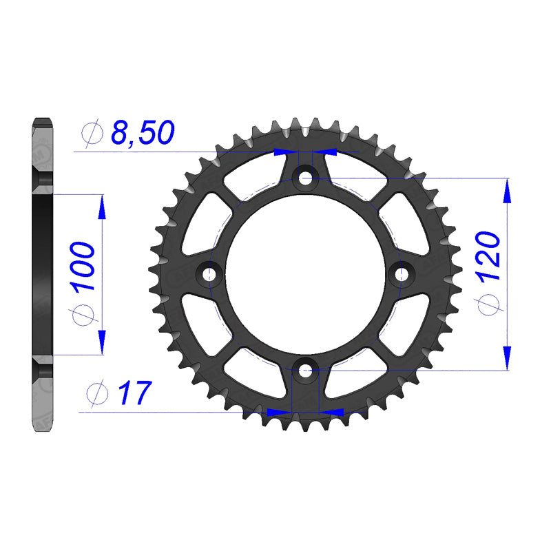 REAR SPROCKET 428P 47T