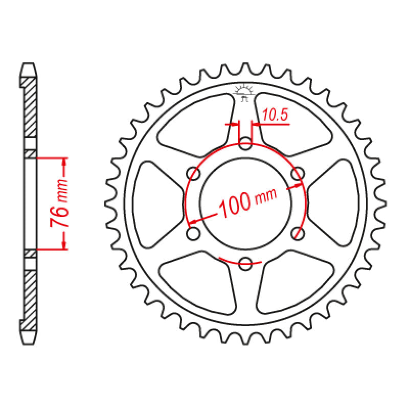 REAR SPROCKET 530P 45T