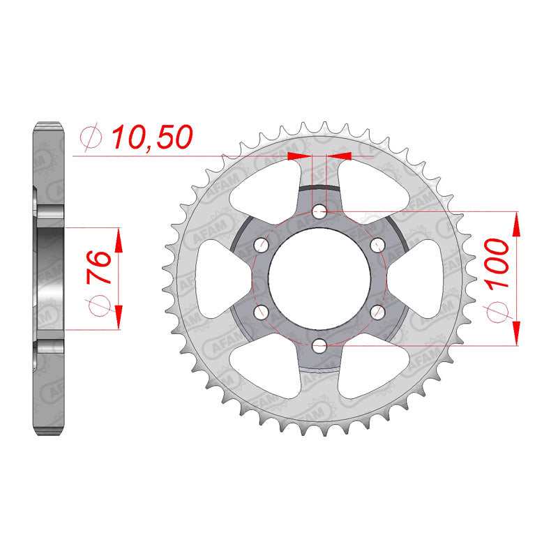 REAR SPROCKET 530P 45T