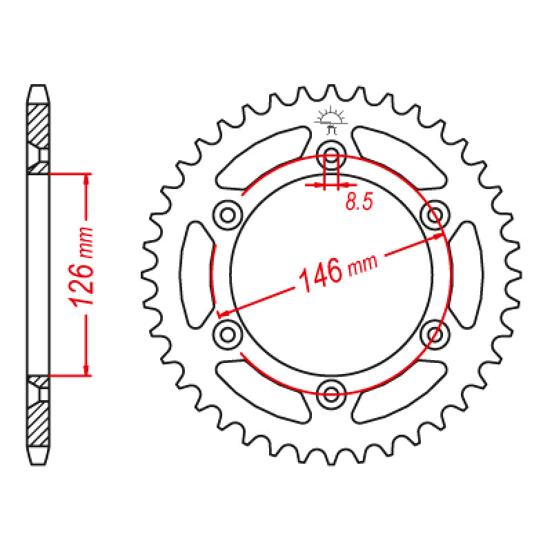 REAR SPROCKET 520P 49T