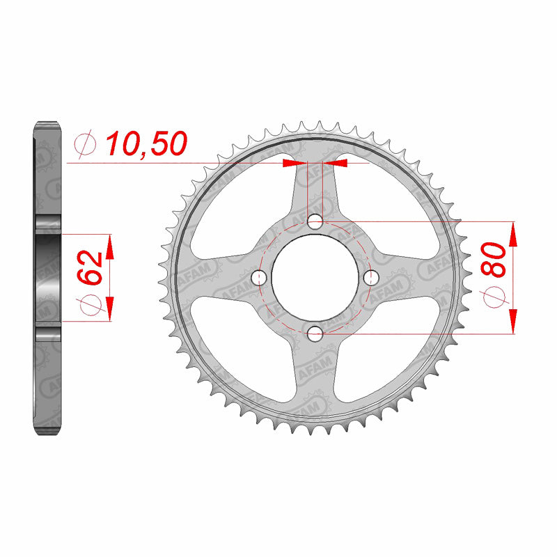 REAR SPROCKET 428P 54T