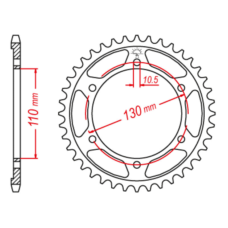 REAR SPROCKET 530P 46T