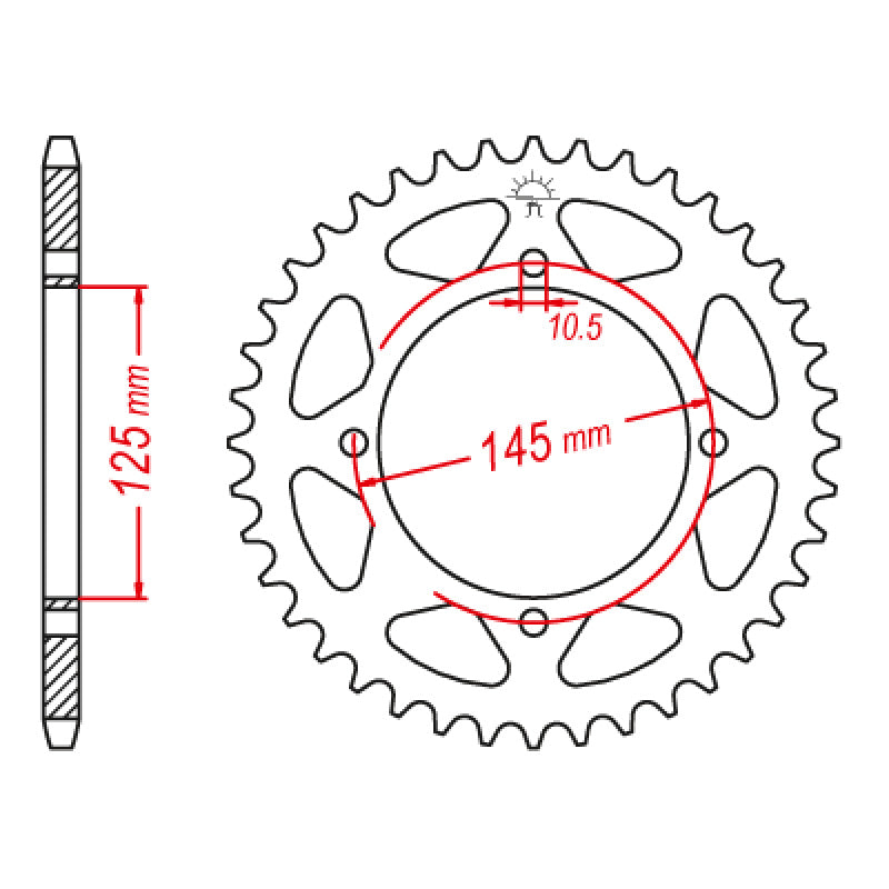 REAR SPROCKET 520P 42T
