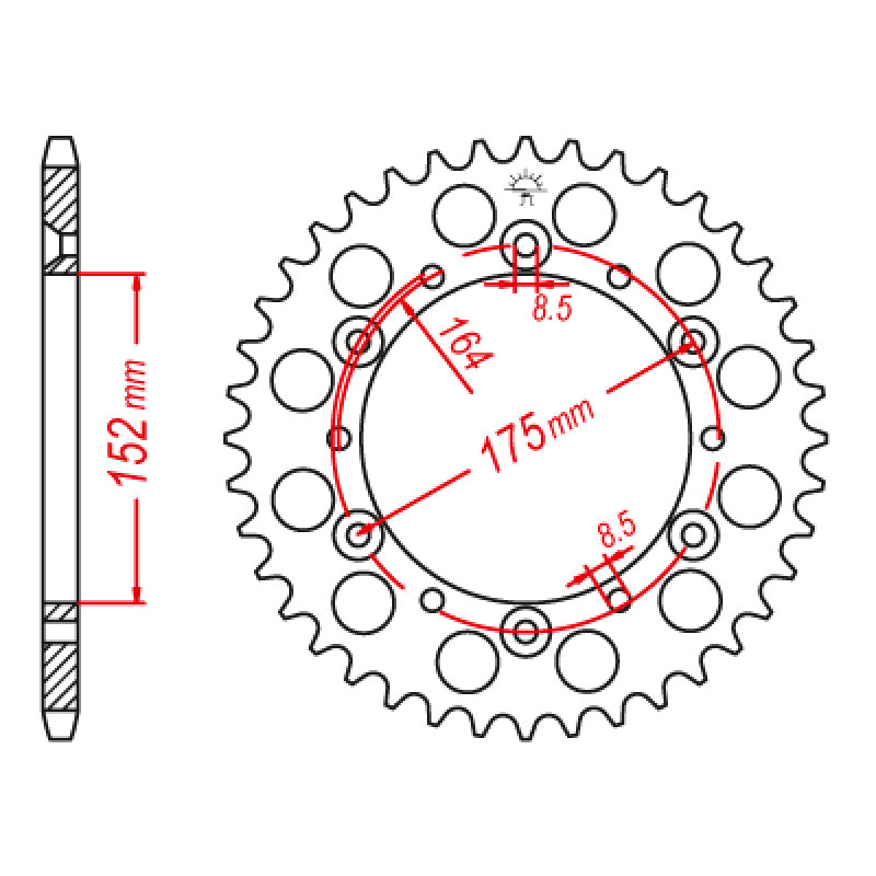 REAR SPROCKET 520P 40T