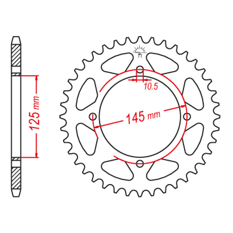 REAR SPROCKET 428P 40T