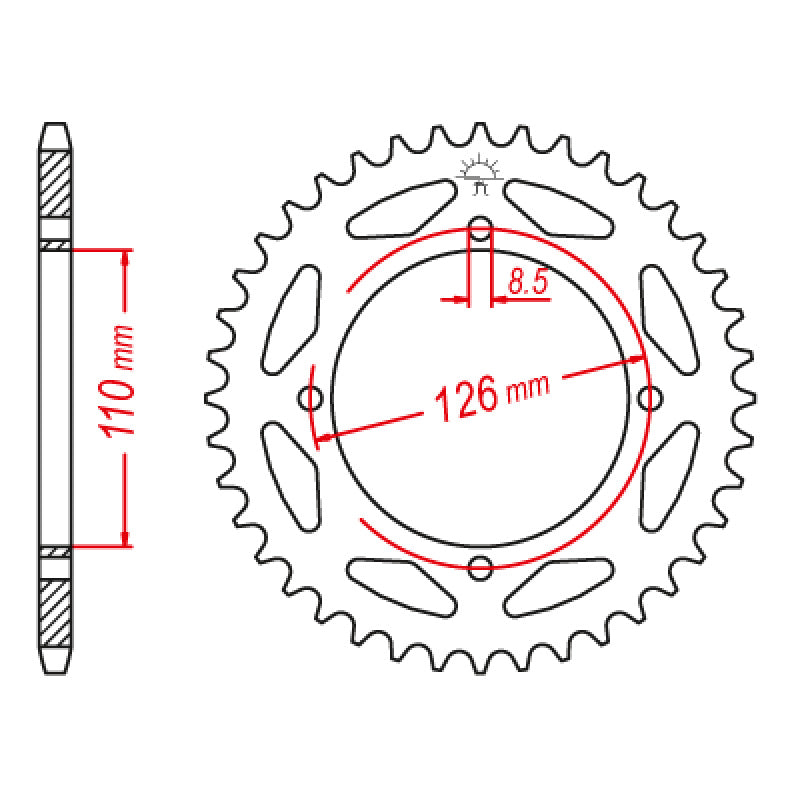 REAR SPROCKET 532P 47T