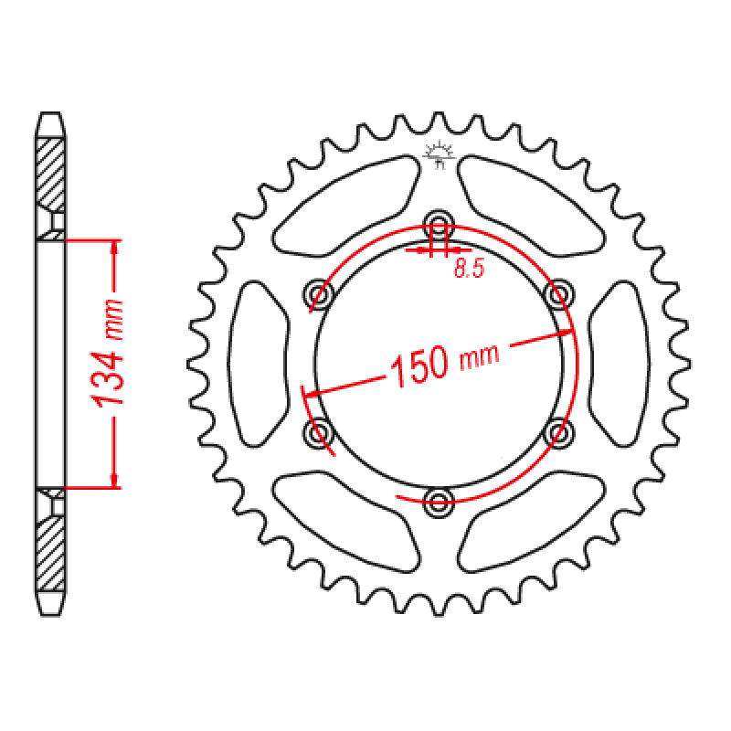REAR SPROCKET 420P 42T