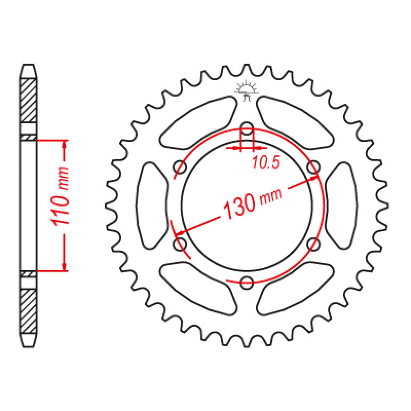 REAR SPROCKET 520P 45T