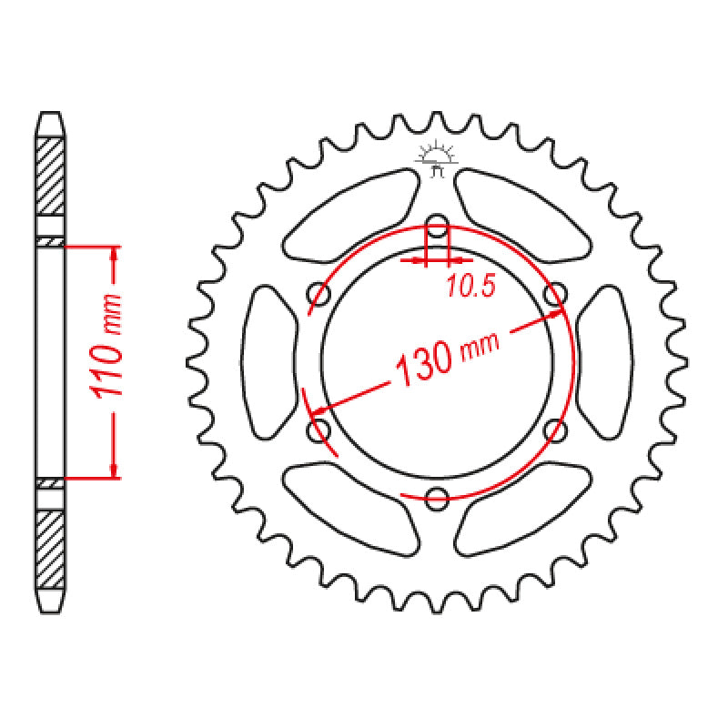REAR SPROCKET 520P 41T