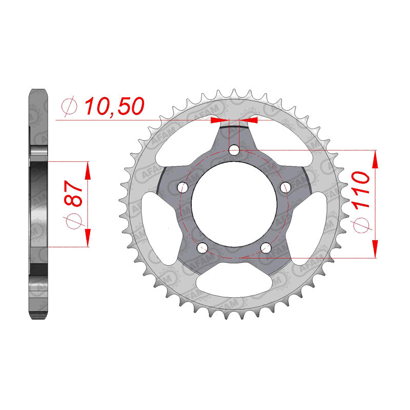 REAR SPROCKET 525P 44T