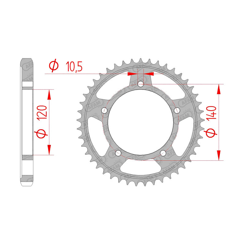 REAR SPROCKET 530P 42T