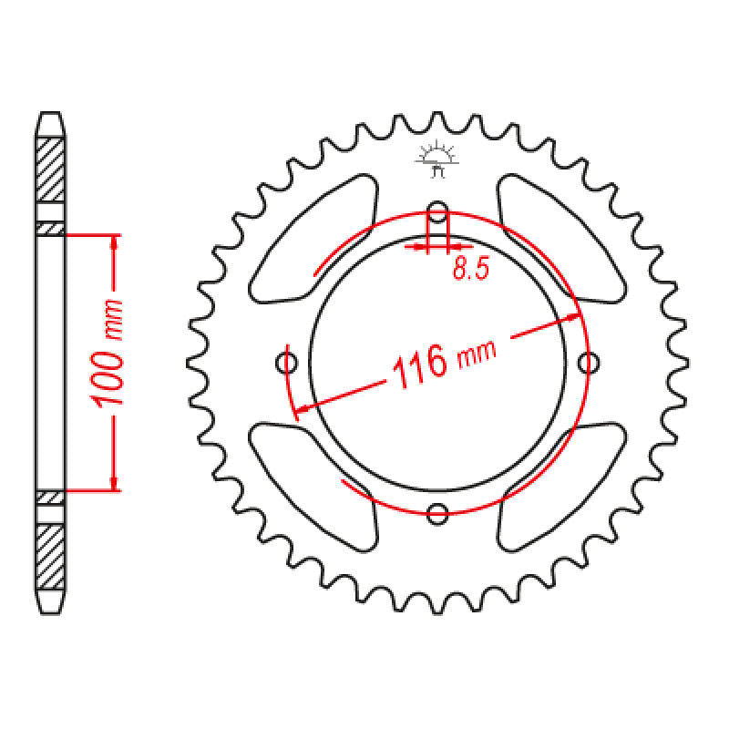 REAR SPROCKET 525P 50T