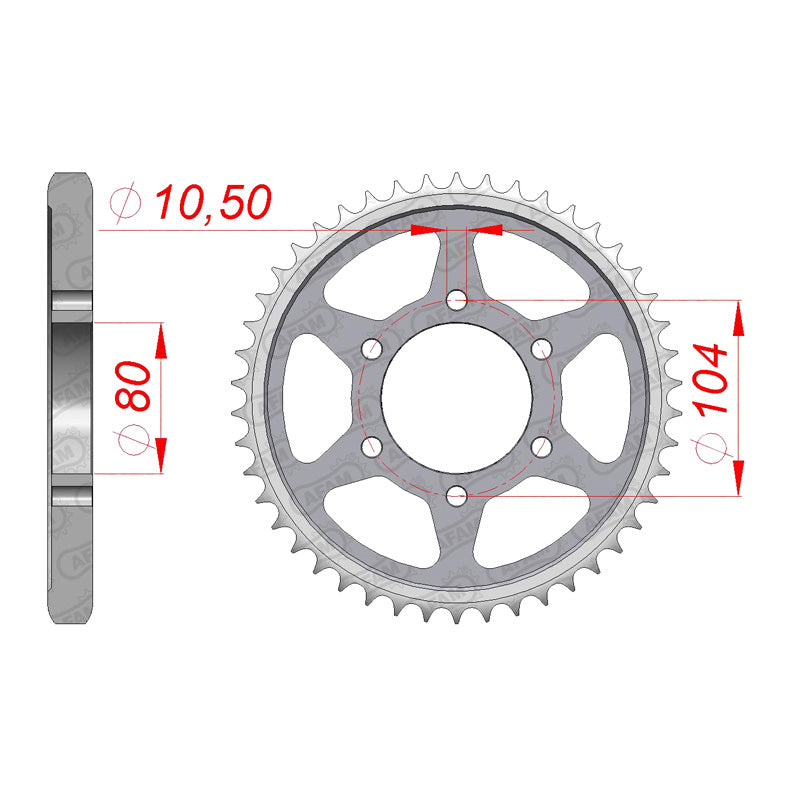 REAR SPROCKET 530P 46T