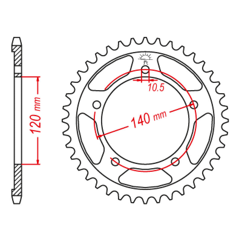 REAR SPROCKET 525P 42T