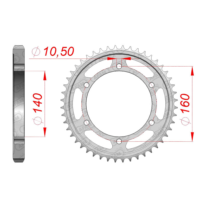 REAR SPROCKET 530P 45T