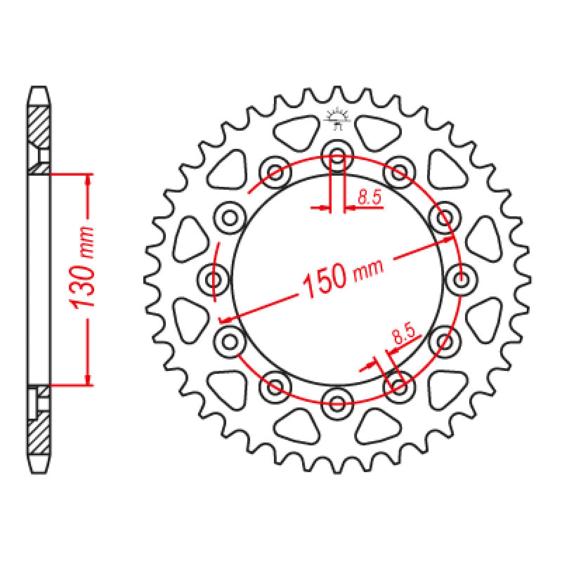 REAR SPROCKET 520P 51T