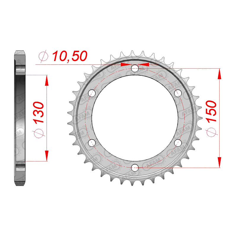 REAR SPROCKET 428P 39T
