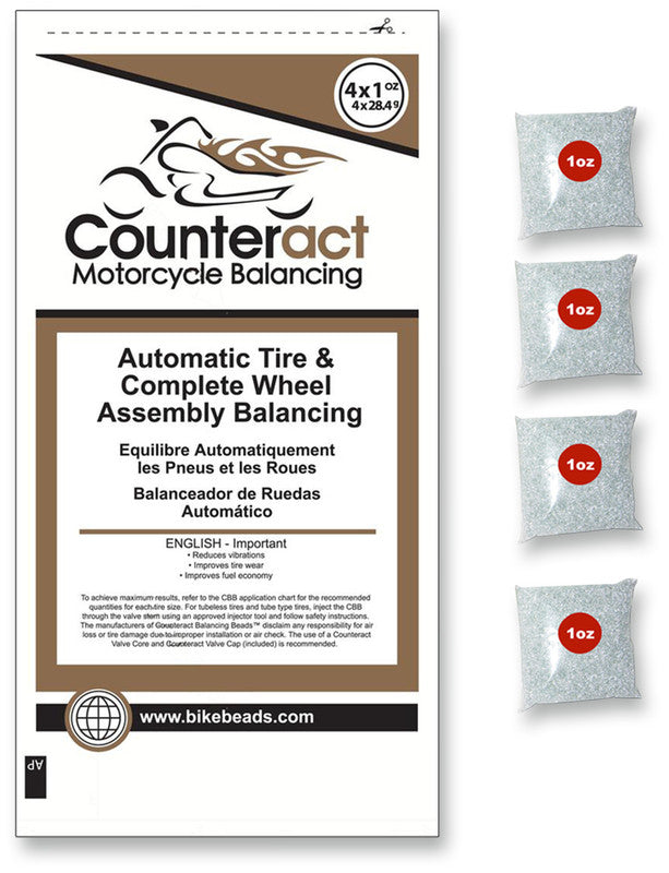 4) 1oz BAGS W/BEADS, VALVE CAPS & VALVE CORES DLR KIT
