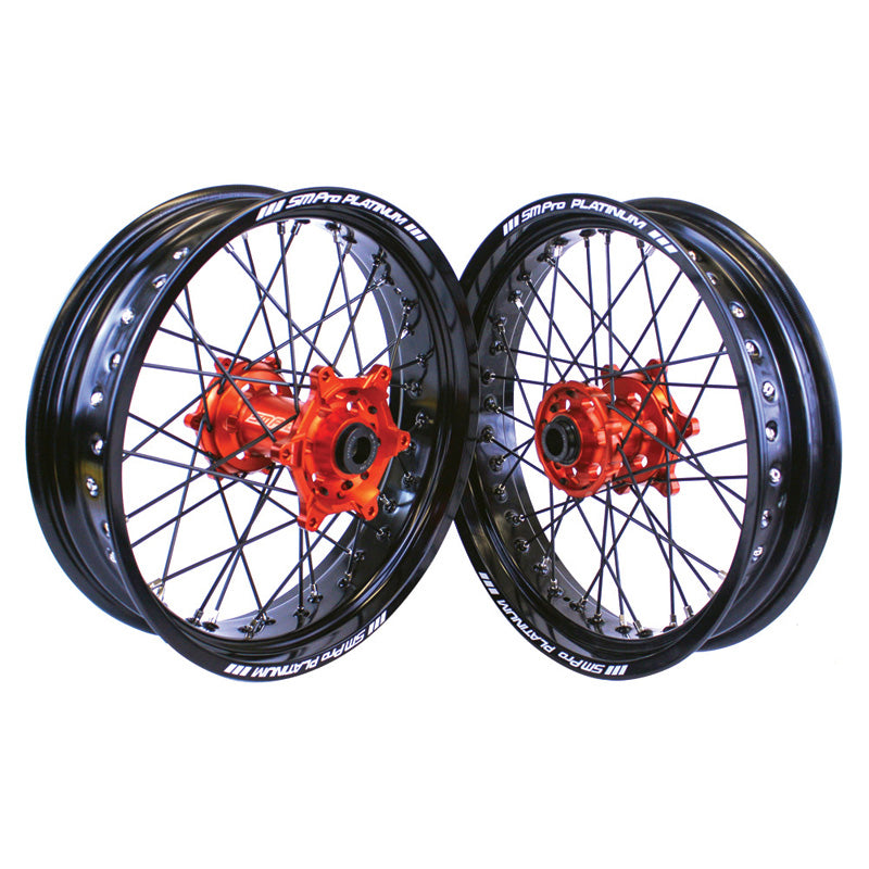 SM FR WHEEL KTM ORANGE/BLACK/NICKEL (17X3.50)