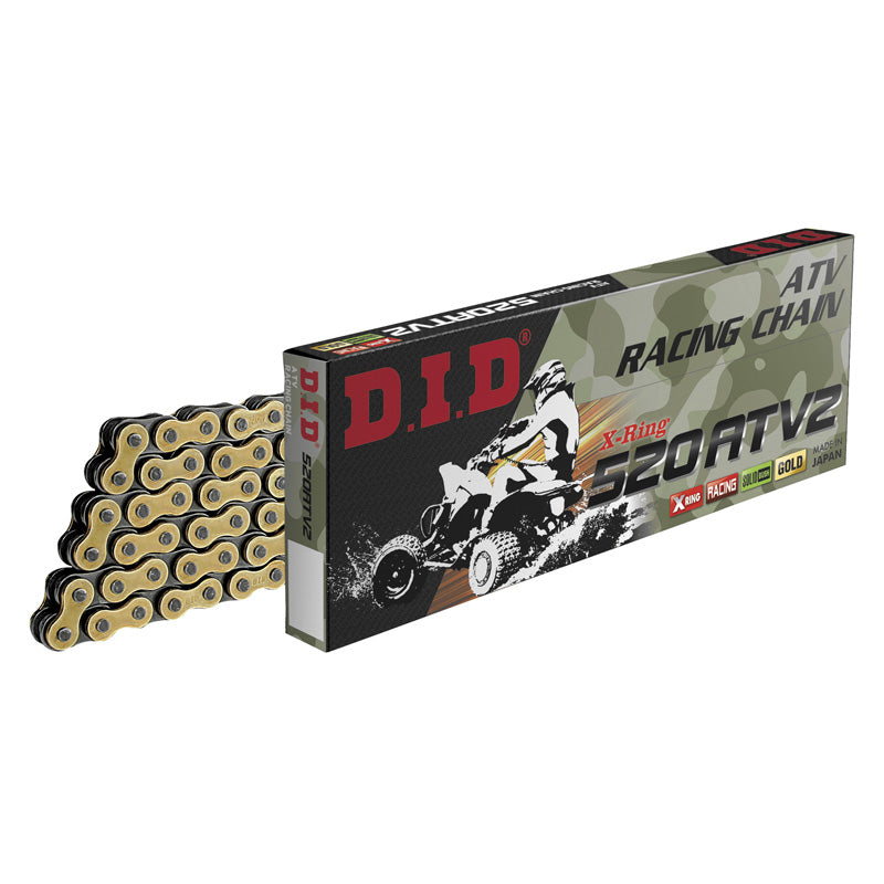 DID 520ATV2-104L GOLD & BLACK CHAIN W/P-FIT LINK