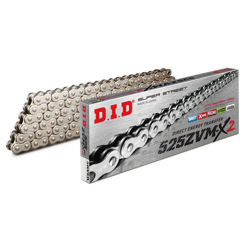 DID 525ZVMX2-120L SILVER CHAIN W/RIVET LINK