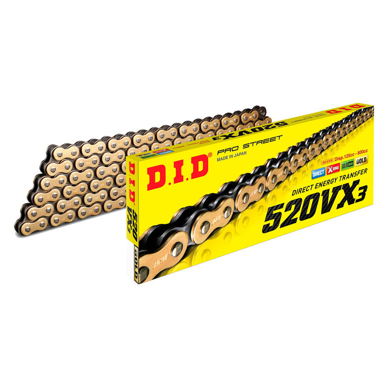 520VX3-120L GOLD & BLACK CHAIN W/PRESS-FIT LINK