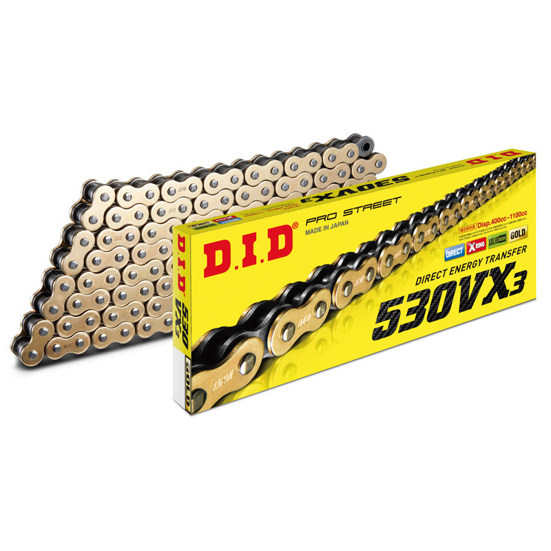 530VX3-122L GOLD & BLACK RIVET LINK
